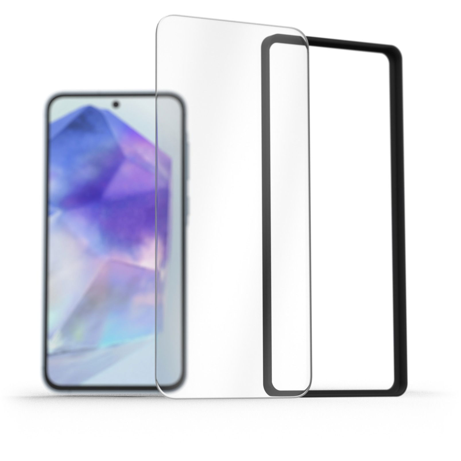 AlzaGuard Glass EasyFit 2 Pack Samsung Galaxy A55 2.5D üvegfólia + felhelyező keret (AGD-EFG6)