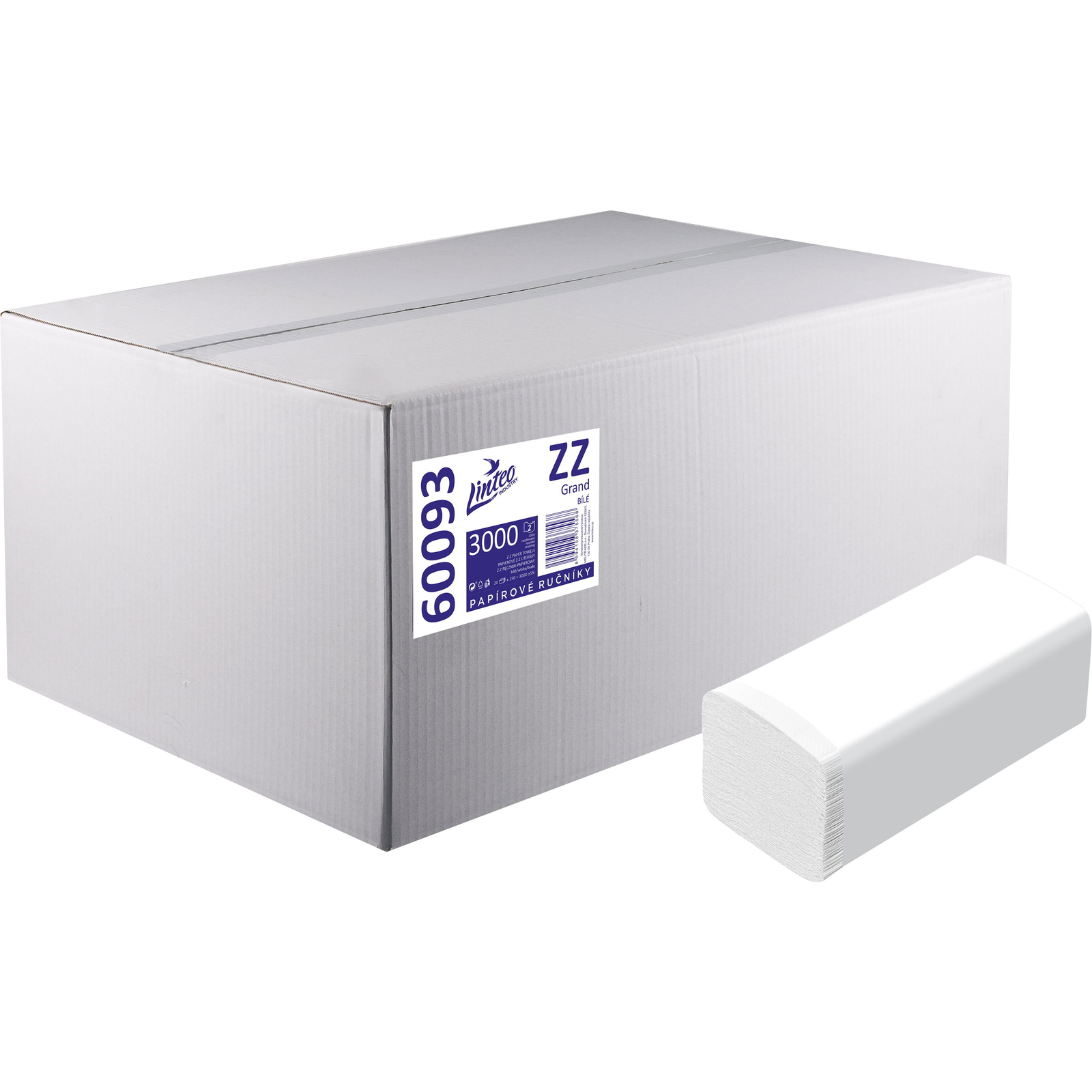 LINTEO ZZ Grand 3000 újrahasznosított, 20×150 db, fehér (8594158375568)