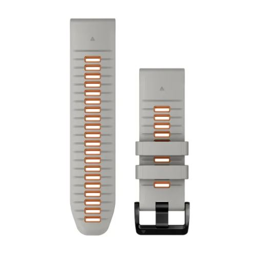Каишка за смарт часовник Garmin, 26 mm, QuickFit, силиций, Fog Grey/Ember Orange