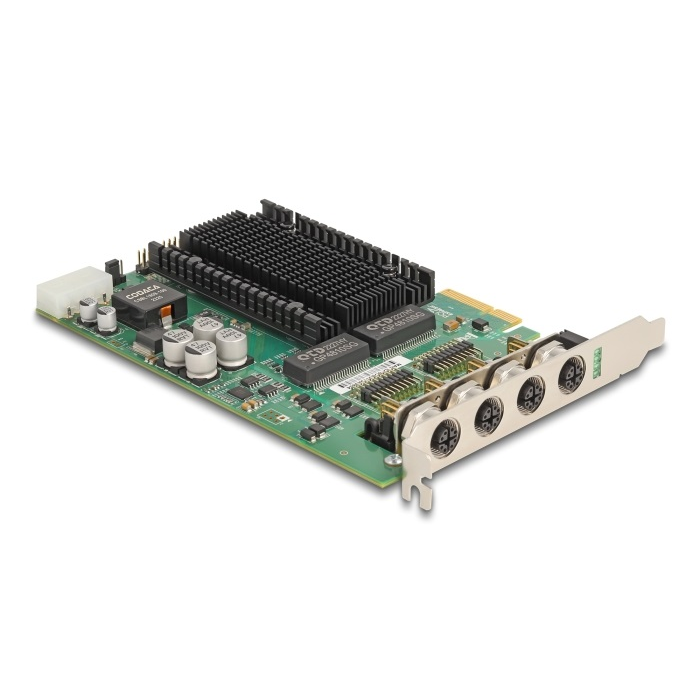 Delock PCI Express x4 kártya - 4 x M12 Gigabit LAN PoE+ (86054) (86054)