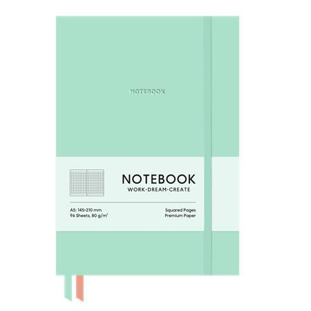 Shkolyaryk Genius puhafedeles jegyzetfüzet A5, kockás, 96 lap türkiz (A5-7110K) (A5-7110K)