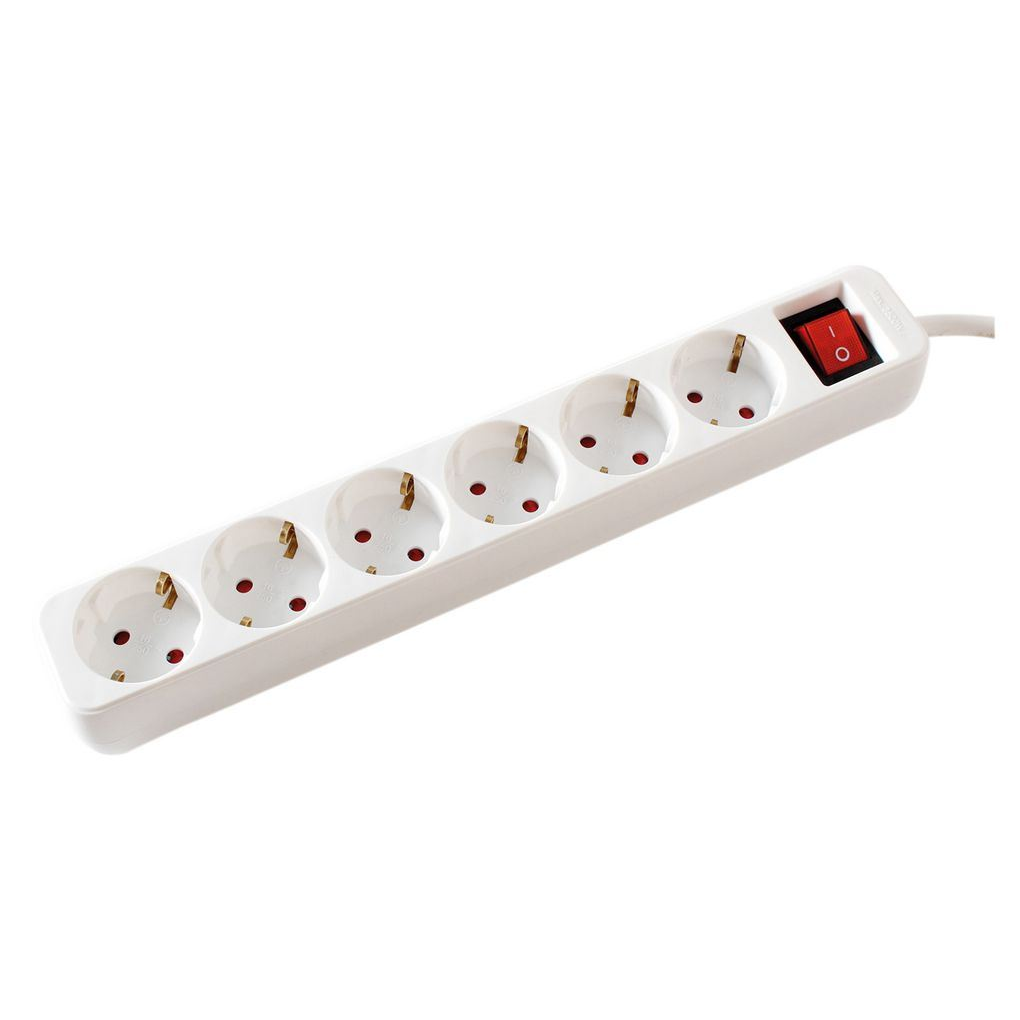 Value 6 villásdugó CEE 7 (EU) elosztó 1.5m fehér (19.99.1084) (19.99.1084)