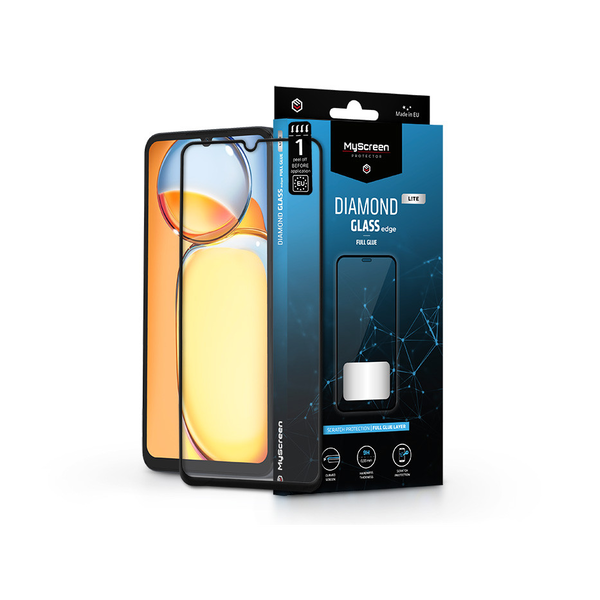 Xiaomi Redmi 13C/Redmi 13R edzett üveg képernyővédő fólia - MyScreen Protector  Diamond Glass Lite Edge2.5D Full Glue - fekete