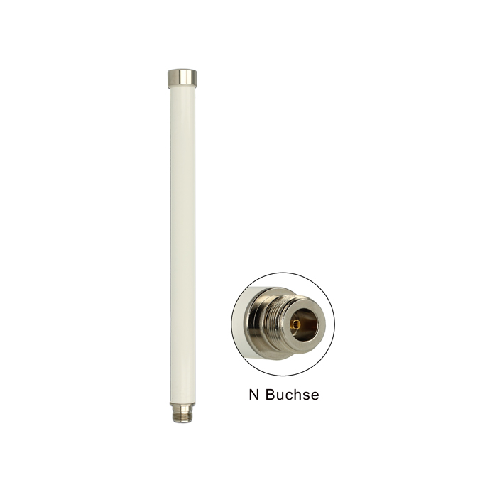 DELOCK WLAN antenna 802.11 AC/A/H/B/G/N 6 ~ 8 dBi 280 MM mindenirányú rögzített kültéri (88821) (88821)