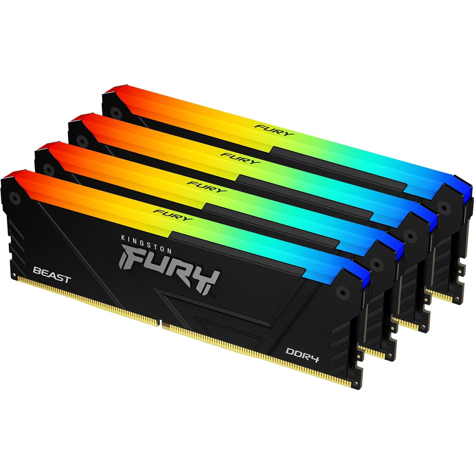 RAM памет Kingston FURY Beast RGB — KF432C16BB2AK4/128, 128 GB (4 × 32 GB), DDR4