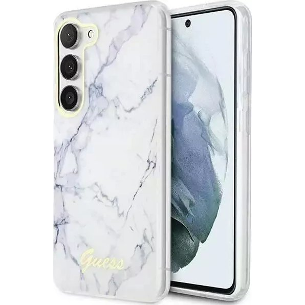 Guess Marble Samsung Galaxy S23 hátlap tok , fehér (187768990)