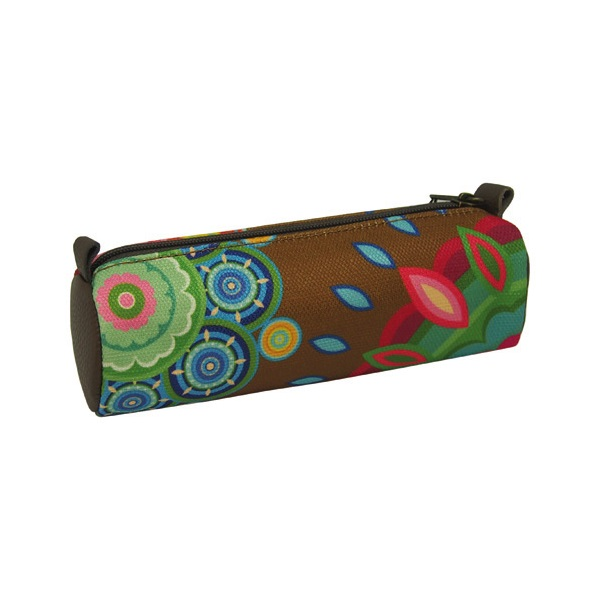 John Gabriel szövet-bőr henger mintás C tolltartó (REAX0021)