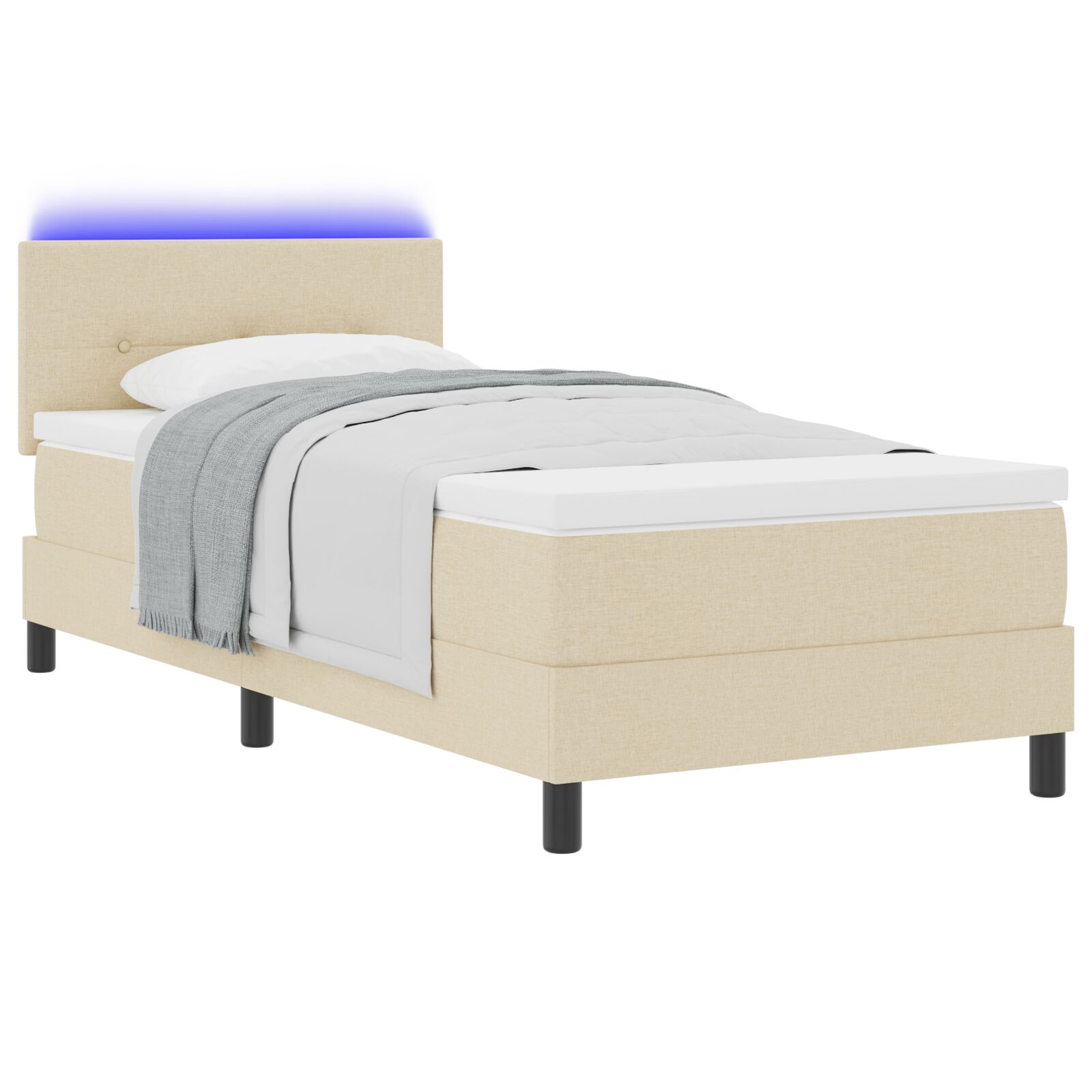 Ágykeret Matrac Bézs Vászon 90 x 200 cm Ágy Mattress (3342182)