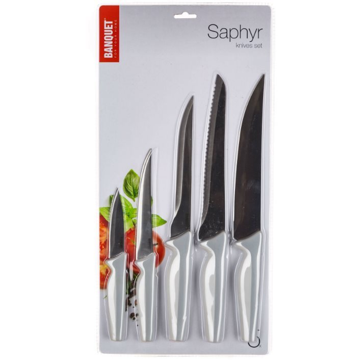 BANQUET SAPHYR 5 db-os késkészlet, szürke (A18835)