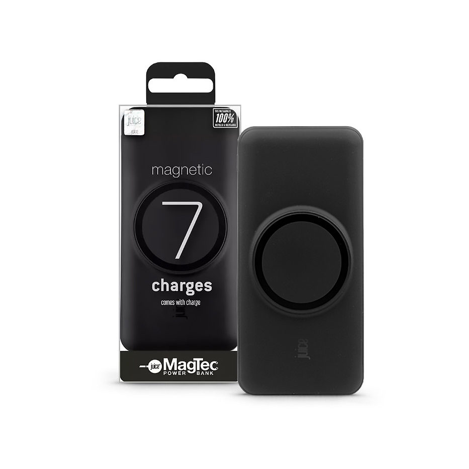 Univerzális hordozható, asztali akkumulátor töltő - Juice ECO 7 MagTec Power Bank - USB + Type-C - 20.000 mAh - fekete (JU195256)