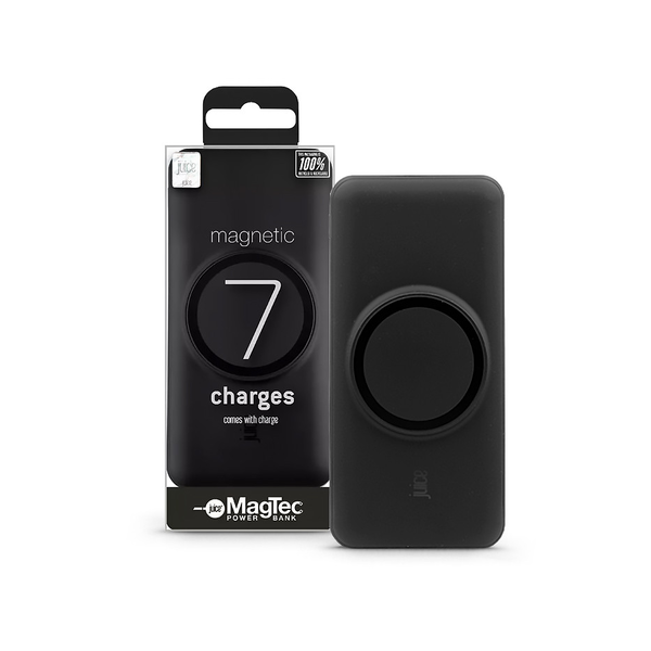 Univerzális hordozható, asztali akkumulátor töltő - Juice ECO 7 MagTec Power Bank - USB + Type-C - 20.000 mAh - fekete