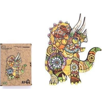 PuzzleOK Puzzle drewniane eko 130 Triceratops A3