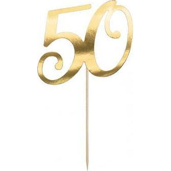  PartyDeco Topper na tort "50", złoty, 20.5cm one size