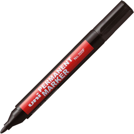 Permanentní popisovač Uni 380B se zkoseným hrotem, černý