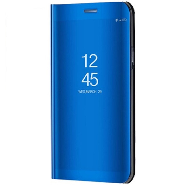 Huawei Honor V30 / V30 Pro, Oldalra nyíló tok, hívás mutatóval, Smart View Cover, kék (utángyártott) (94444)