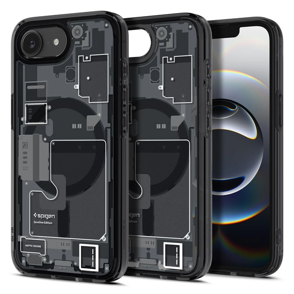 SPIGEN Ultra Hybrid Mag MagSafe iPhone 16E készülékhez Zero One tok fekete
