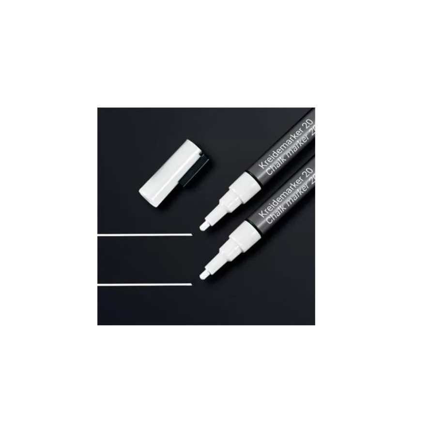 Sigel 1-2 mm Folyékony krétamarker - Fehér (2 db / csomag) (BA178)