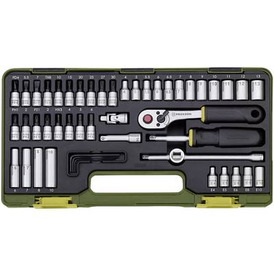 Proxxon Industrial Racsnis dugókulcs készlet, Krova BIT készlet 49 részes 6,3 mm (1/4), Proxxon (23280) (23280)