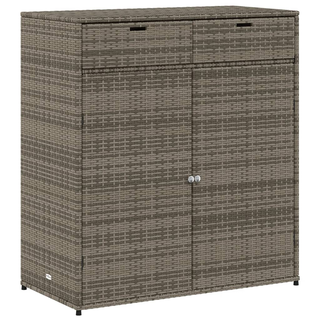 szürke polyrattan kerti tárolószekrény 105 x 55 x 113 cm (365565)