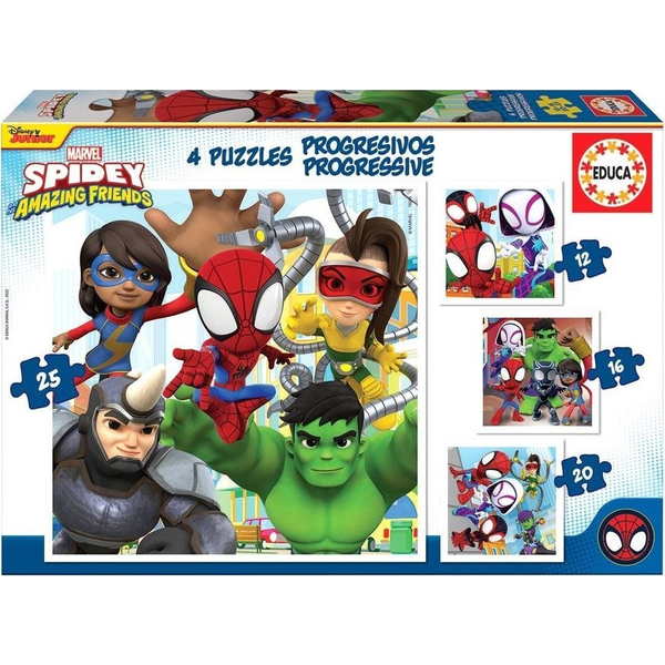 Spidey & His Amazing Friends Puzzle Progresivo 12 16 20 25