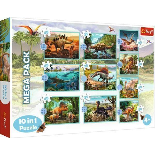 Trefl Találkozás A Dinoszauruszokkal 10Az1-ben Puzzle Szett - Fiúknak, 4 éves kortól