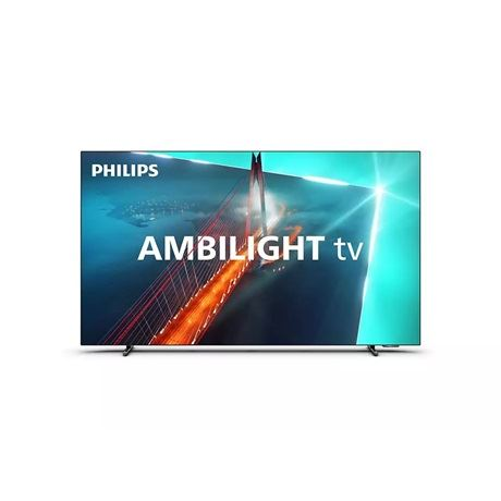 Телевизор Philips AMBILIGHT tv OLED 48OLED718, 48" (121 см), Google TV, 4K Ultra HD, 100 Hz, Клас G (Модел 2023)
