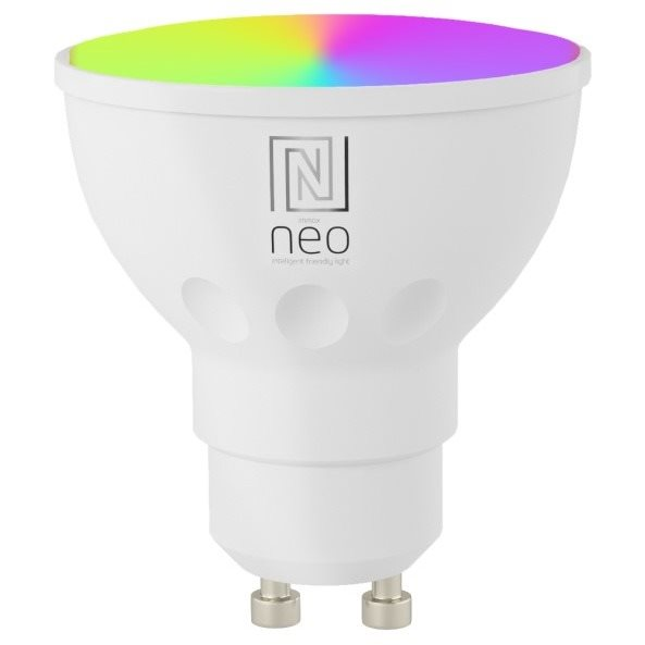 IMMAX NEO GU10 4,8W RGB+CCT okos LED izzó, színes és fehér, dimmelhető, Zigbee (07777L)