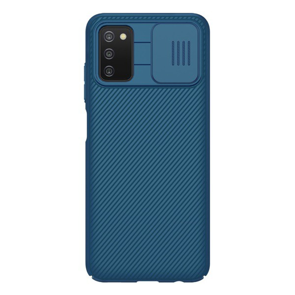 NILLKIN CAMSHIELD műanyag telefonvédő (szilikon keret, közepesen ütésálló, kamera védelem, csíkos) SÖTÉTKÉK [Samsung Galaxy A03s (SM-A037F)] (5996591114002)