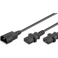 Kabel zasilający MicroConnect C13x2 - C14 0.6m (PE061306)
