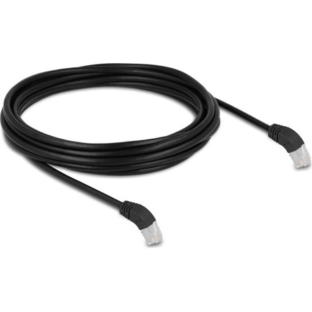 Cablu de retea RJ45 Cat.6A S/FTP unghi jos/jos 45 grade 5m Negru, Delock 80278