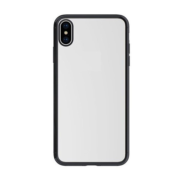 JOYROOM ELECTROPLATED szilikon telefonvédő (fémhatású keret) FEKETE [Apple iPhone XS Max 6.5] (JR-BP480_B)