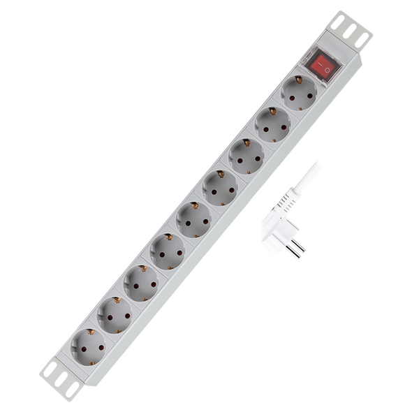 LogiLink PDU9C04 protezione da sovraccarico Grigio chiaro 9 presa(e) AC 230 V 2 m