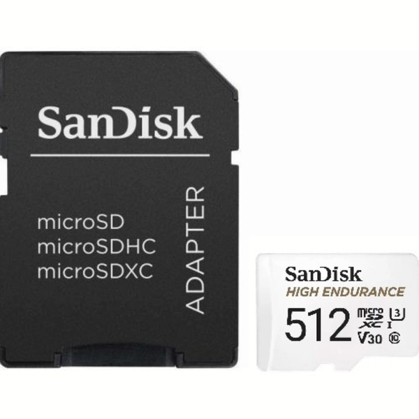 Card de memorie Sandisk microSDXC High Endurance, 512 GB, V30, U3