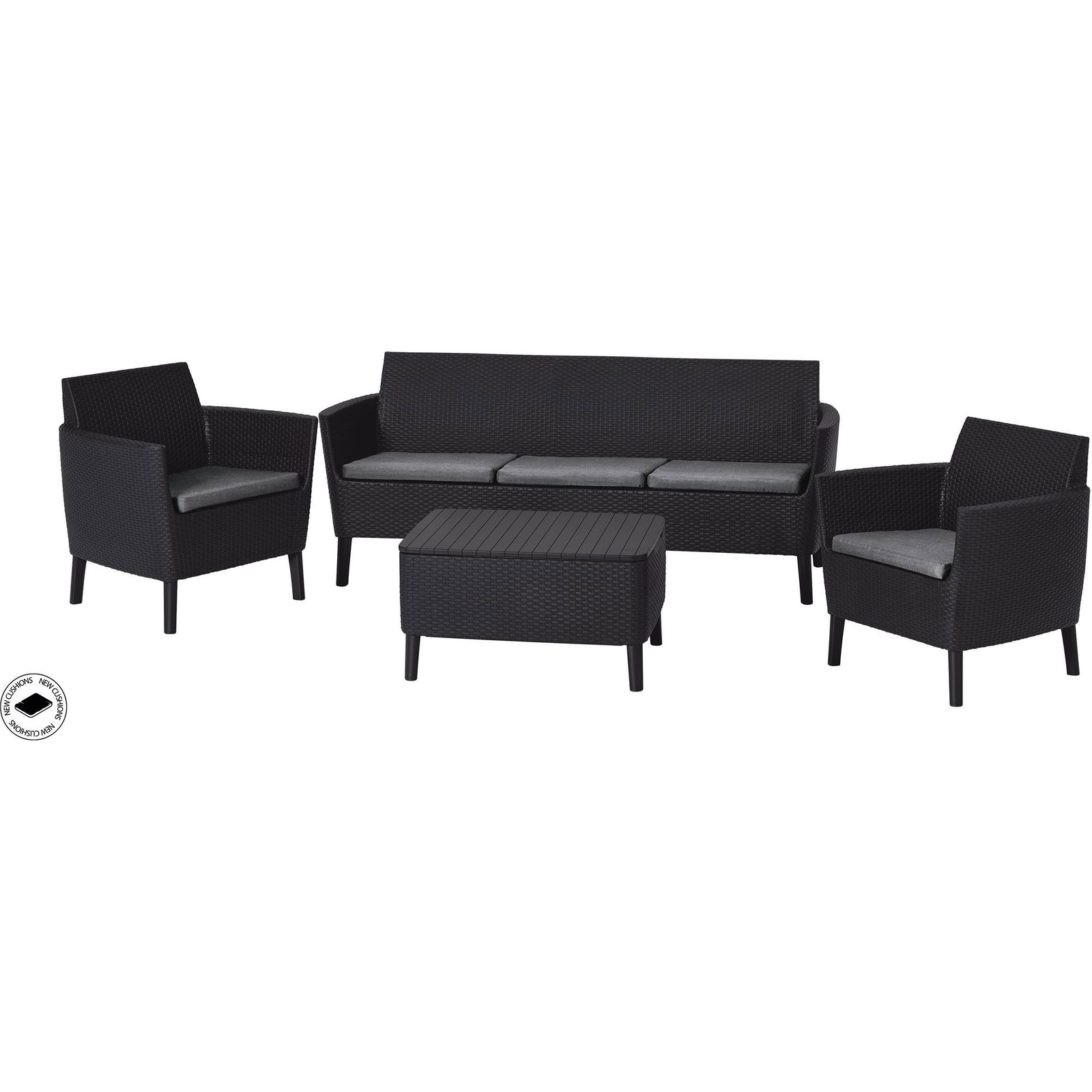 KETER SALEMO 3 SEATER Kerti bútor garnitúra, grafit (236634)