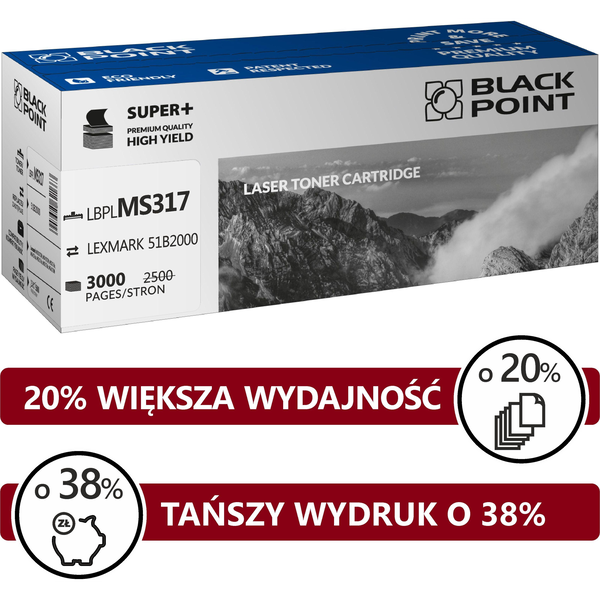 Black Point LBPLMS317 Lexmark 51B2000 fekete toner patron