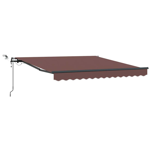 Copertina retractabilă automat cu LED-uri, maro, 300x250 cm