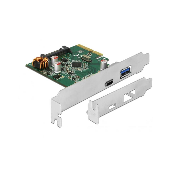 DELOCK PCI Expr. Card > 1x USB-C + 1x USB-A USB3.1 Gen 2