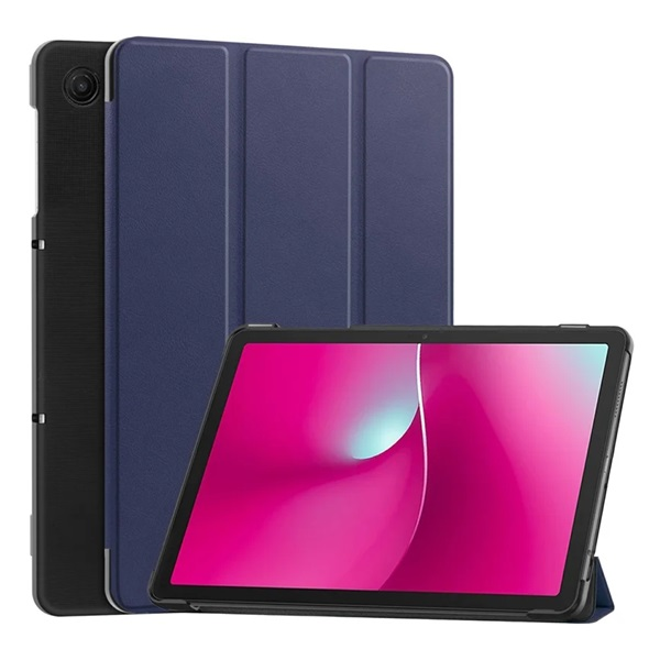 Tok álló, bőr hatású (aktív FLIP, oldalra nyíló, TRIFOLD, asztali tartó) SÖTÉTKÉK T Tablet 2 5G "Gigapack csomagolás" (GP-174502)