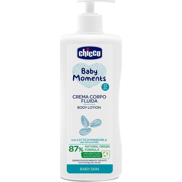 Chicco testápoló tej újszülött kortól, 87%-ban természetes összetevőkkel (500 ml)