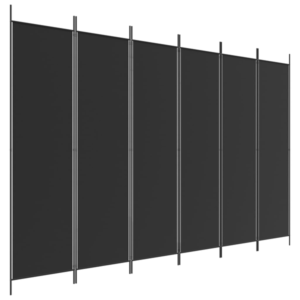 vidaXL vidaXL Parawan 6-panelowy, czarny, 300x200 cm, tkanina