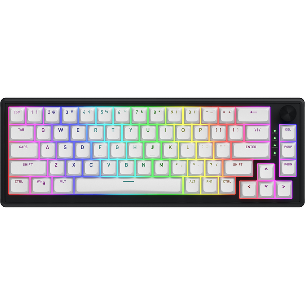 HATOR Skyfall Wireless 65 tastiera Gaming USB + RF Wireless + Bluetooth QWERTY Inglese US Nero, Bianco