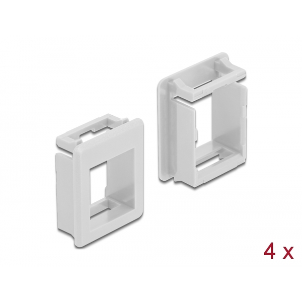 DELOCK Keystone Halterung für Gehäuse 4 Stück weiß