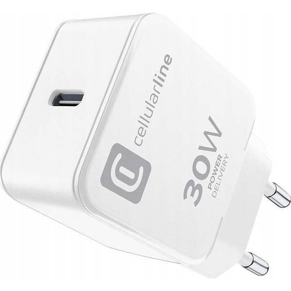Cellularline ACHIPHUSBCPD30WW nabíjačka na PDA a mobilné telefóny Univerzálne Biela AC Vnútorný