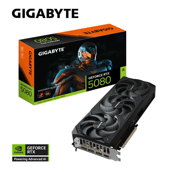 GIGABYTE GeForce RTX 5080 WINDFORCE OC SFF 16G NVIDIA 16 GB GDDR7