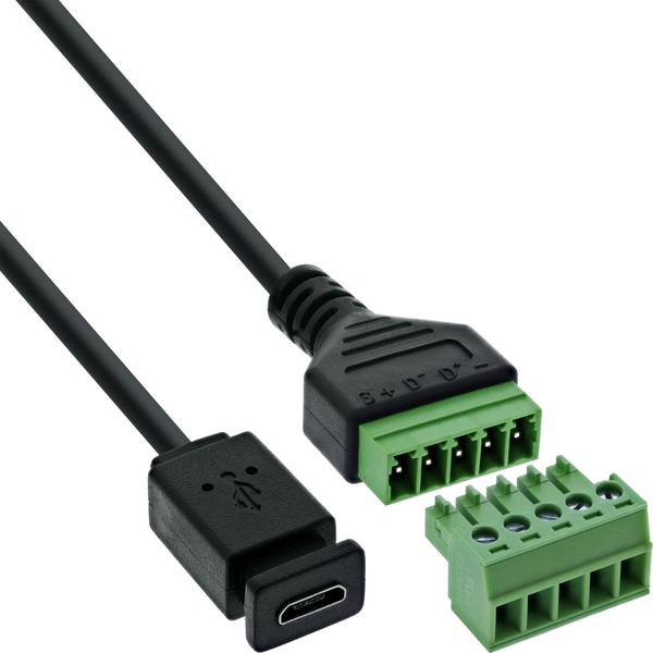 InLine 92504D cabluri conectoare Negru, Verde