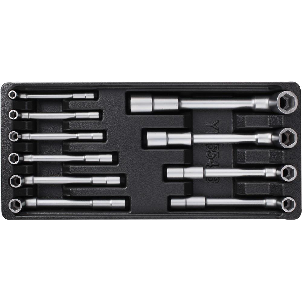 YATO Fiókbetét - csőkulcs készlet, 7-19 mm, 10 db, CrV (5906083554568)