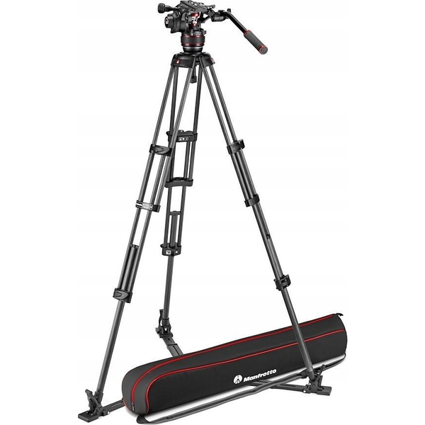 MANFROTTO Nitrotech 608 video fej + karbon állvány földterp., ikerláb MVK608TWINGC