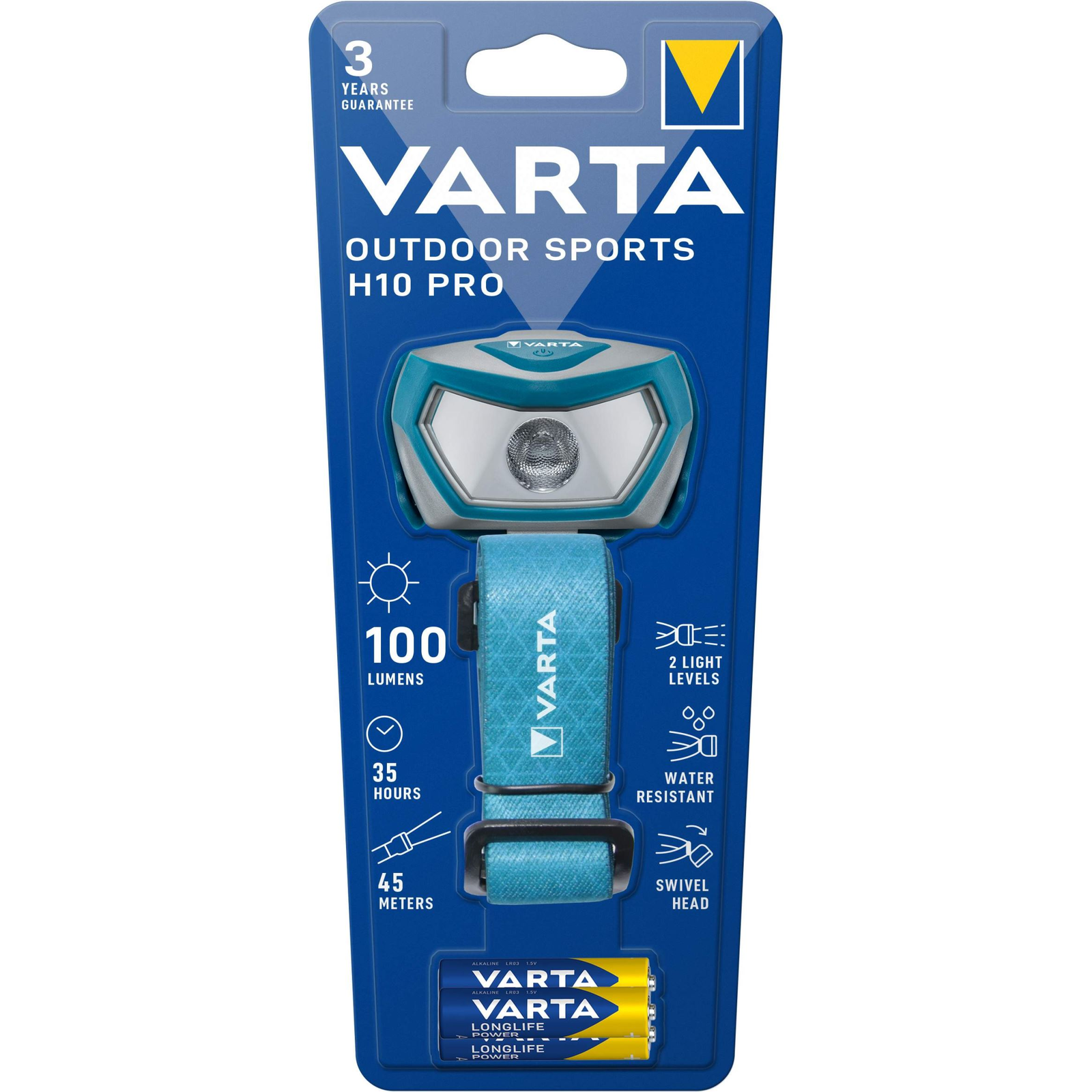 Varta 16650 101 421 zseblámpa Türkizkék Fejpántos zseblámpa LED (4008496021475)