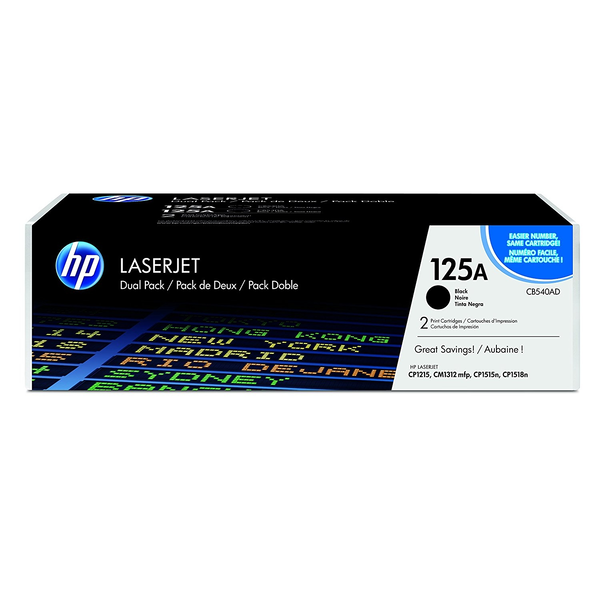 HP CB540AD (125A) комплект от 2 черни тонер касети