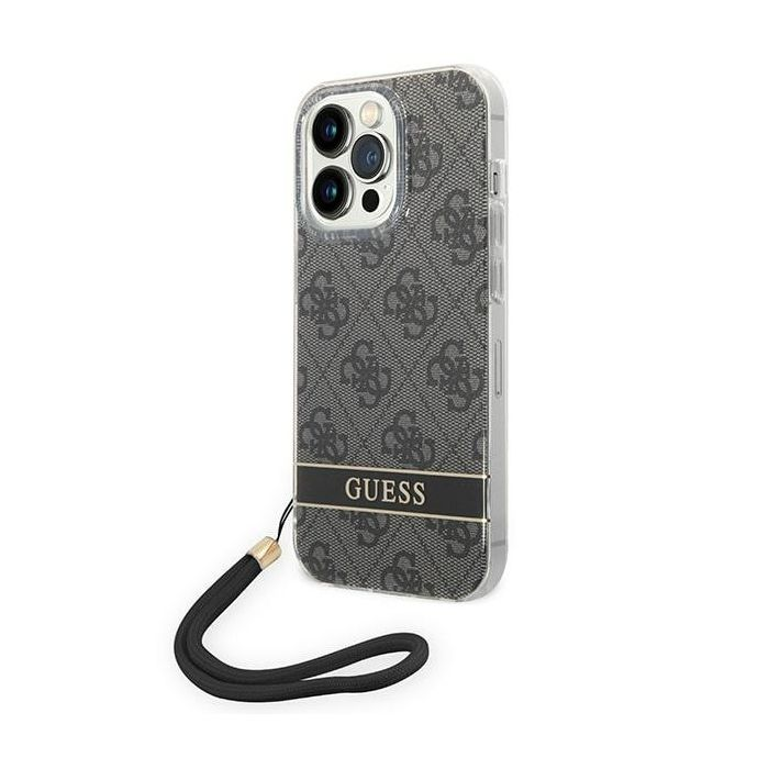 Guess 4G Print Strap Apple iPhone 14 Pro Tok - Fekete/Mintás (GUOHCP14LH4STK)
